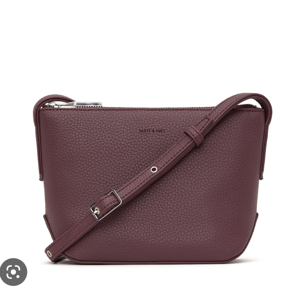 Matt & Nat Pebbled Crossbody Bag in Deep Plum